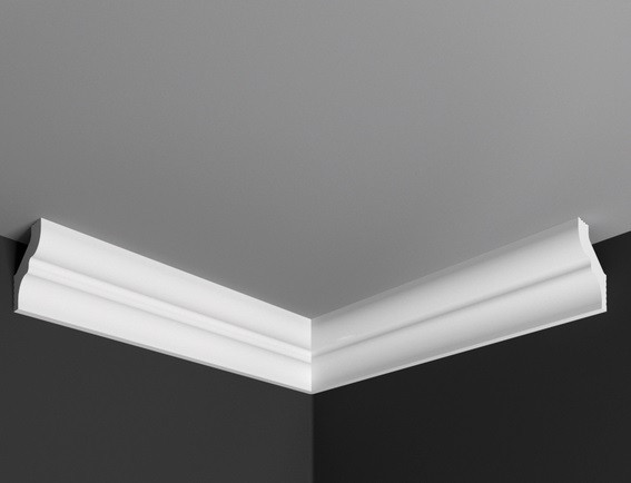 Потолочный плинтус 35х30 мм Де-Багет XPS П 02 30/35 белый полистирол 200 см