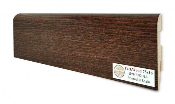 Напольный плинтус 75х16 мм Teckwood Дуб Бронза МДФ 2.15 м