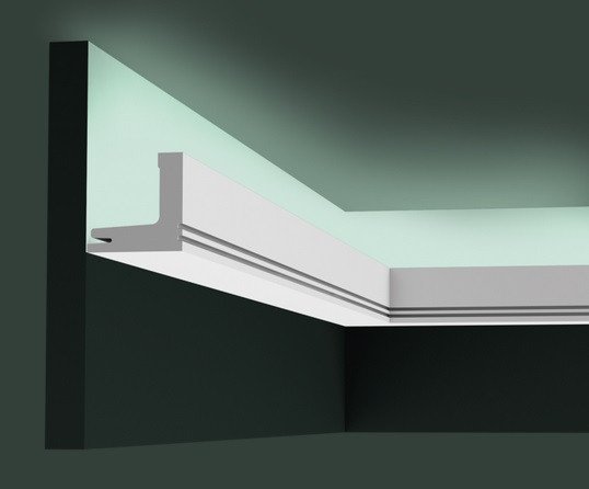 Потолочный плинтус 50х50 мм скрытого освещения Orac Decor Purotouch C361 белый 2 м