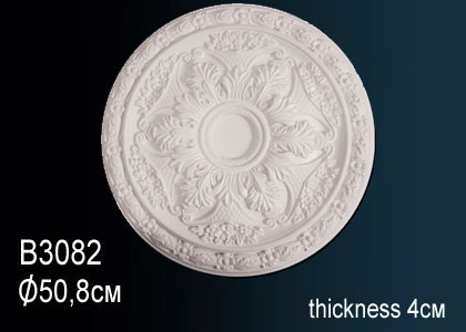 Декоративная потолочная розетка Перфект B3082 505 мм белая из полиуретана