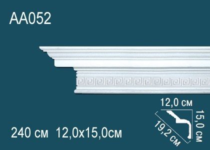 Заказать Потолочный плинтус полиуретановый с орнаментом Перфект AA052 150х192х120 мм 240 см белый 