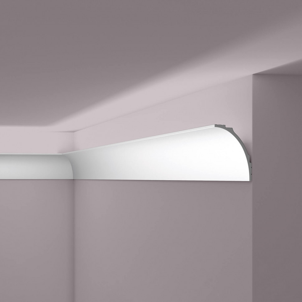 Заказать Потолочный плинтус под скрытую LED подсветку NMC Wallstyl IL18 90х121 мм 200 см белого цвета 