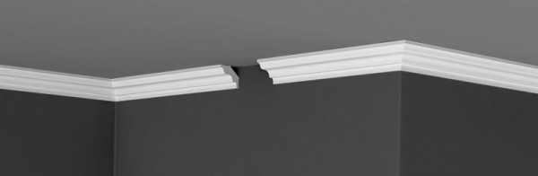 Потолочный плинтус 35х30 мм Де-Багет XPS П 04 35/30 белый полистирол 200 см