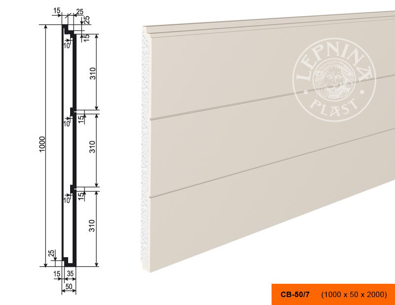 Заказать Декоративная стеновая панель 3D LepninaPlast СВ-50/7 1000х50х2000 мм из полистирола с покрытием белая 