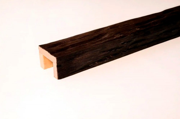 Деревянная декоративная балка 60х90 мм Уникс Винтаж А09 Темный дуб 2,5 м