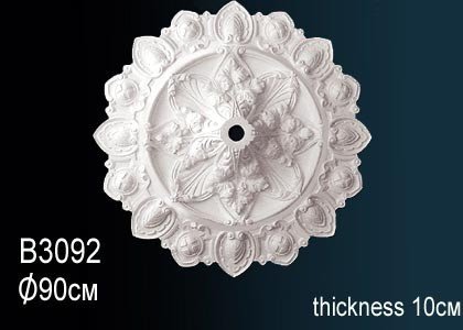 Декоративная потолочная розетка Перфект B3092 903 мм белая из полиуретана