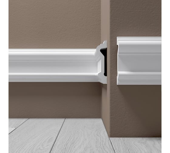 Декоративный молдинг 80х20 мм Де-Багет XPS Polymer М 8 белый из ударопрочного полимера 2м