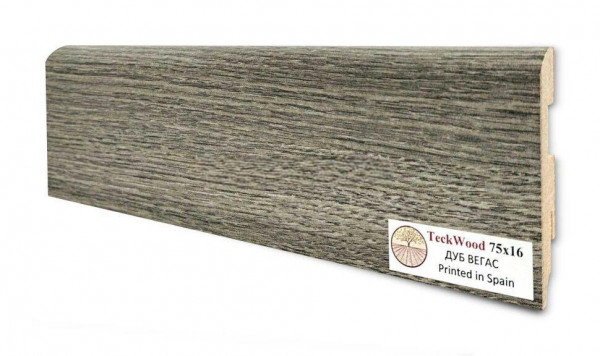 Напольный плинтус 75х16 мм Teckwood Дуб Вегас МДФ 2.15 м