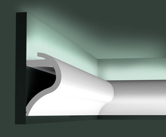 Потолочный плинтус 140х80 мм скрытого освещения Orac Decor Purotouch C364 белый 2 м