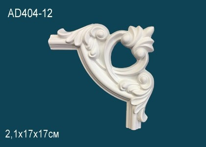 Заказать Декоративный угловой элемент с орнаментом Перфект AD404-12 170х170 мм белый из полиуретана 
