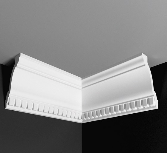 Угол внутренний к плинтусу Де-Багет ДП 23/100 белый полистирол