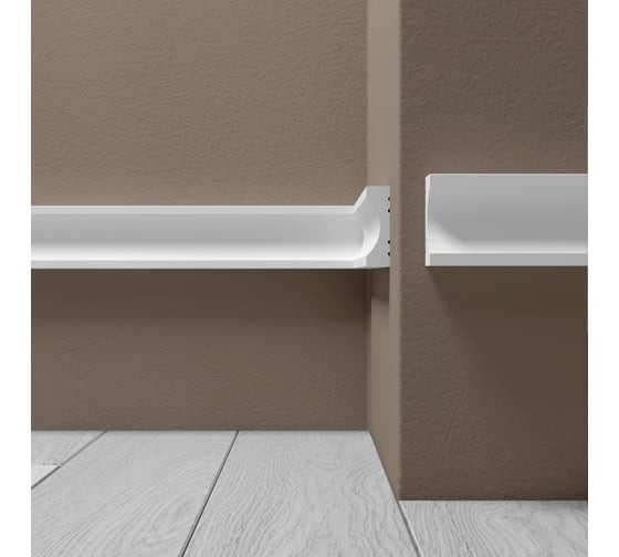 Декоративный молдинг 40х12 мм Де-Багет XPS Polymer М 9 белый из ударопрочного полимера 2м