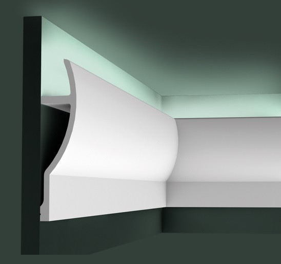 Потолочный плинтус 280х70 мм скрытого освещения Orac Decor Purotouch C372 белый 2 м