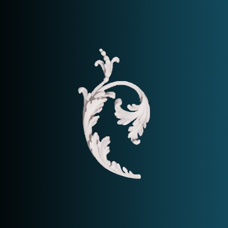 Декоративный орнамент Перфект G2358L 305х152х20 мм белый из полиуретана