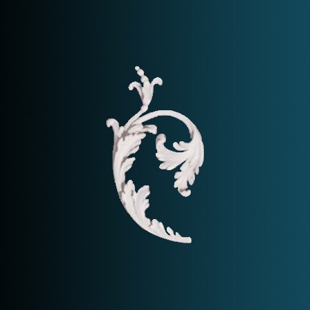 Декоративный орнамент Перфект G2358L 305х152х20 мм белый из полиуретана