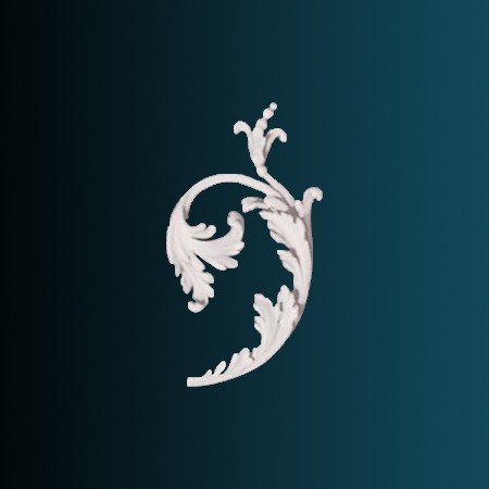 Декоративный орнамент Перфект G2358R 305х152х20 мм белый из полиуретана