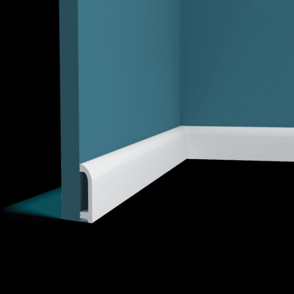 Плинтус напольный Перфект Плюс P151 белый из ударопрочного полимера 80х20 200 см