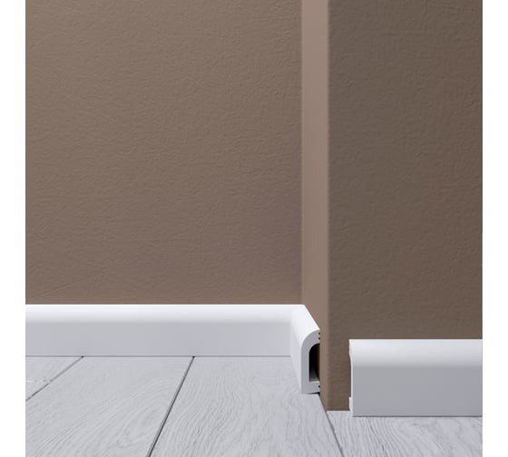 Заказать Декоративный плинтус напольный 40х12 мм Де-Багет XPS Polymer Н 12 белый из ударопрочного полимера 2м 