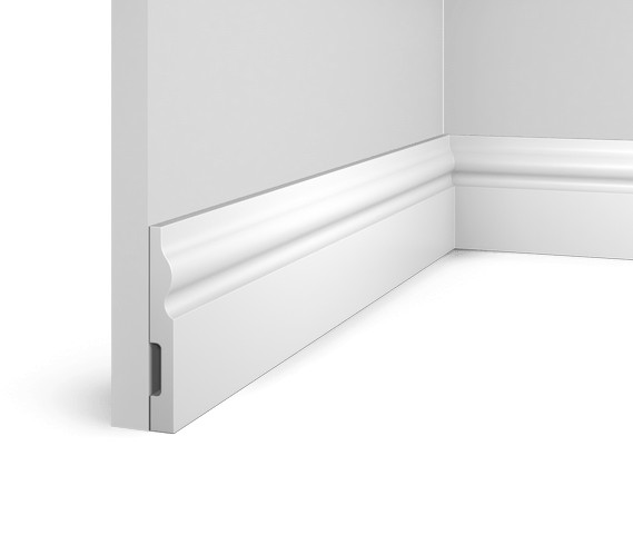 Напольный плинтус HiWood B100 белый фитополимер 13х98х2000 мм