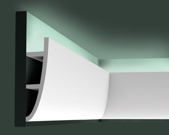 Потолочный плинтус 180х50 мм скрытого освещения Orac Decor Purotouch C374 белый 2 м