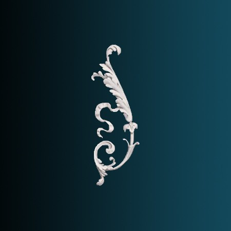 Декоративный орнамент Перфект G2359L 330х159х20 мм белый из полиуретана