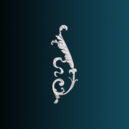 Декоративный орнамент Перфект G2359L 330х159х20 мм белый из полиуретана