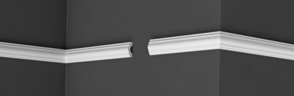 Потолочный плинтус 40х15 мм Де-Багет XPS С 02 40/15 К белый полистирол 200 см