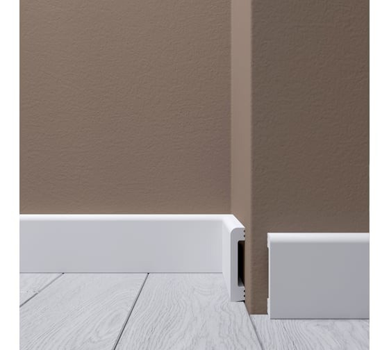 Заказать Декоративный плинтус напольный 60х12 мм Де-Багет XPS Polymer Н 8 белый из ударопрочного полимера 2м 