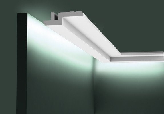 Потолочный плинтус 31х95 мм Orac Decor Purotouch C394 белый для скрытого освещения 2 м