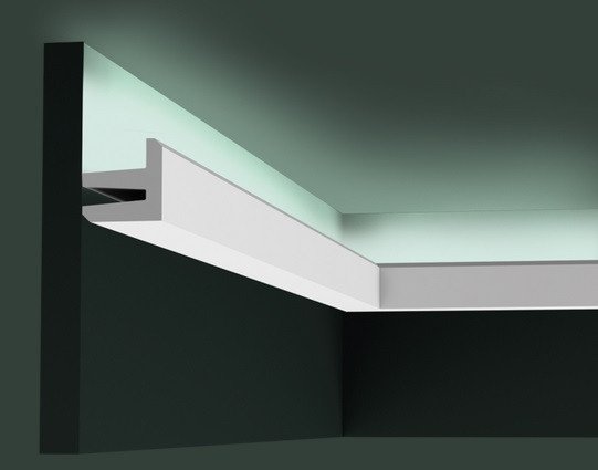 Потолочный плинтус 50х50 мм скрытого освещения Orac Decor Purotouch C380 белый 2 м