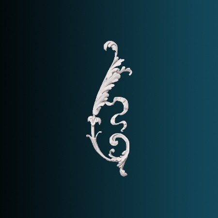 Декоративный орнамент Перфект G2359R 330х159х20 мм белый из полиуретана