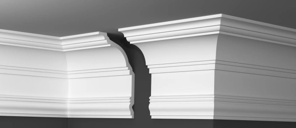 Декоративный потолочный плинтус 217х125 мм Де-Багет Декор ДП 51/250 белый 2м