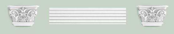 Капитель пилястры (левая и правая) Orac Decor Purotouch K201LR 62х149 мм белая
