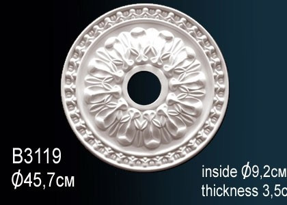 Заказать Декоративная потолочная розетка Перфект B3119 456 мм белая из полиуретана 