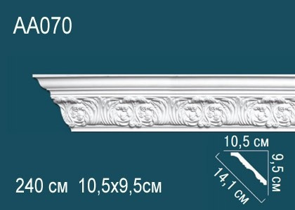 Заказать Потолочный плинтус полиуретановый с орнаментом Перфект AA070 95х141х105 мм 240 см белый 