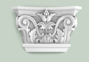 Капитель пилястры Orac Decor Purotouch K201 62х149 мм белая