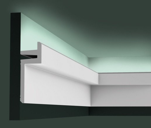 Потолочный плинтус 140х50 мм скрытого освещения Orac Decor Purotouch C382 белый 2 м