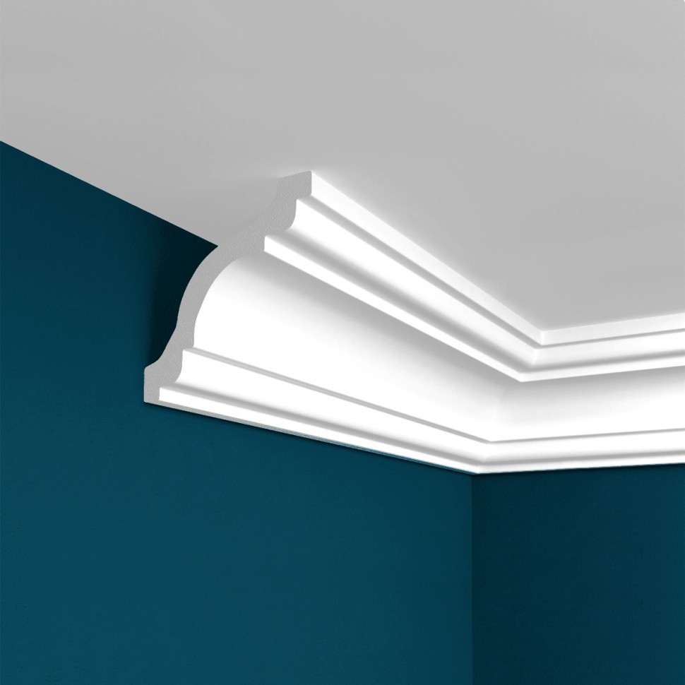 Заказать Потолочный плинтус Перфект Плюс P44 76 мм 200 см белый из ударопрочного полимера 