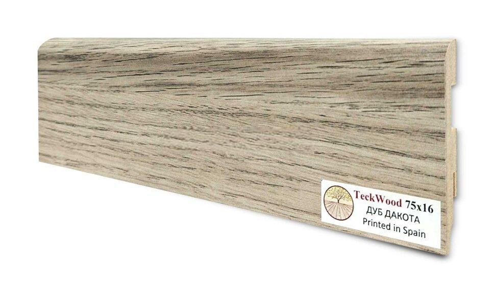 Заказать Напольный плинтус 75х16 мм Teckwood Дуб Дакота МДФ 2.15 м 
