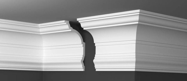 Декоративный потолочный плинтус 200х114 мм Де-Багет Декор ДП 54/230 белый 2м