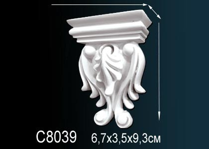 Заказать Декоративная консоль Перфект C8039 93х67х41 мм белая из полиуретана 