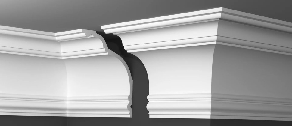 Заказать Декоративный потолочный плинтус 219х174 мм Де-Багет Декор ДП 55/280 белый 2м 