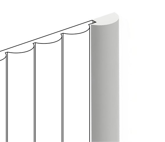 Финишный молдинг для стеновых панелей HiWood LF135B NP белый фитополимер 12х22.5х2700 мм