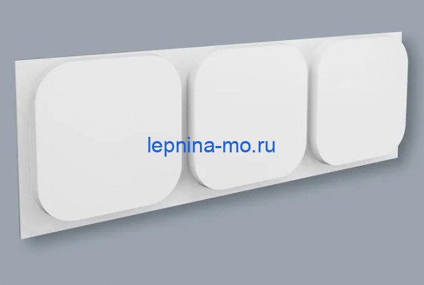 3D интерьерная панель для стен NMC Значёк ICON 1135х380 мм белого цвета