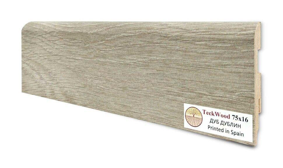 Заказать Напольный плинтус 75х16 мм Teckwood Дуб Дублин МДФ 2.15 м 