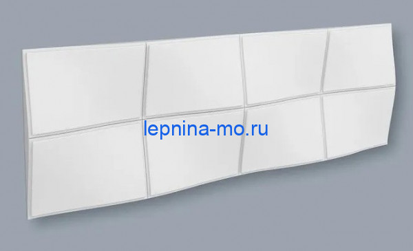 3D интерьерная панель для стен NMC Изгиб BUMP 1135х380 мм белого цвета