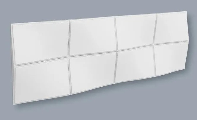 Заказать 3D интерьерная панель для стен NMC Изгиб BUMP 1135х380 мм белого цвета 