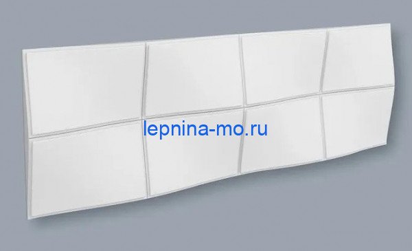 3D интерьерная панель для стен NMC Изгиб BUMP 1135х380 мм белого цвета