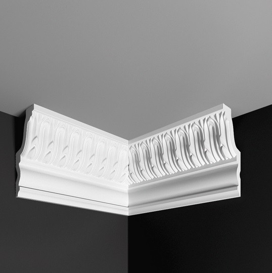 Угол внутренний к плинтусу Де-Багет ДП 35/100 белый полистирол