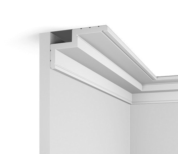 Потолочный плинтус HiWood A101 белый фитополимер 62х102х2000 мм